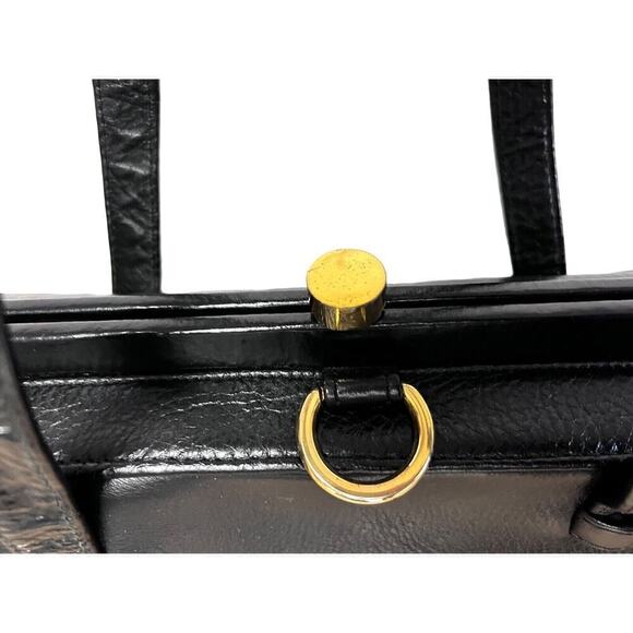 Zenith X-Large bag Purse handbag Black Leather vintage Satchel 1960s-70s MCM - Picture 3 of 8